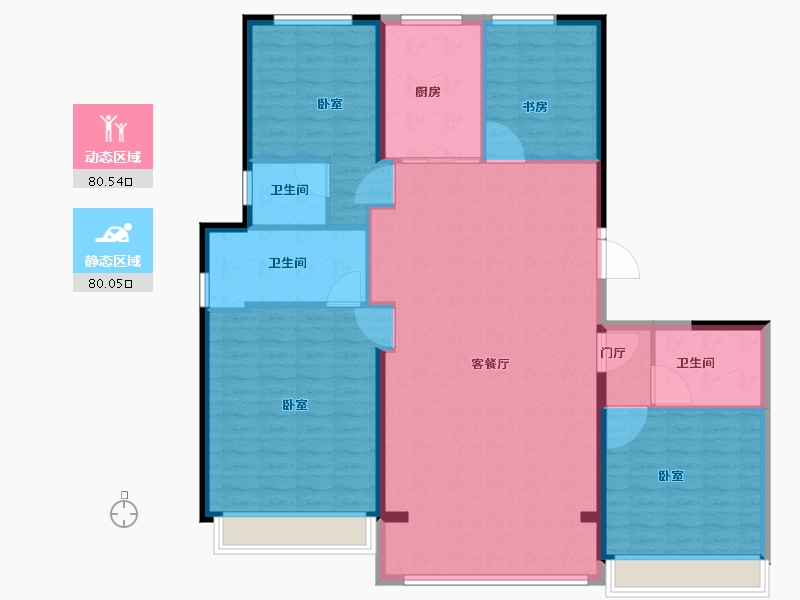 山东省-济南市-绿地海珀澜庭-148.00-户型库-动静分区