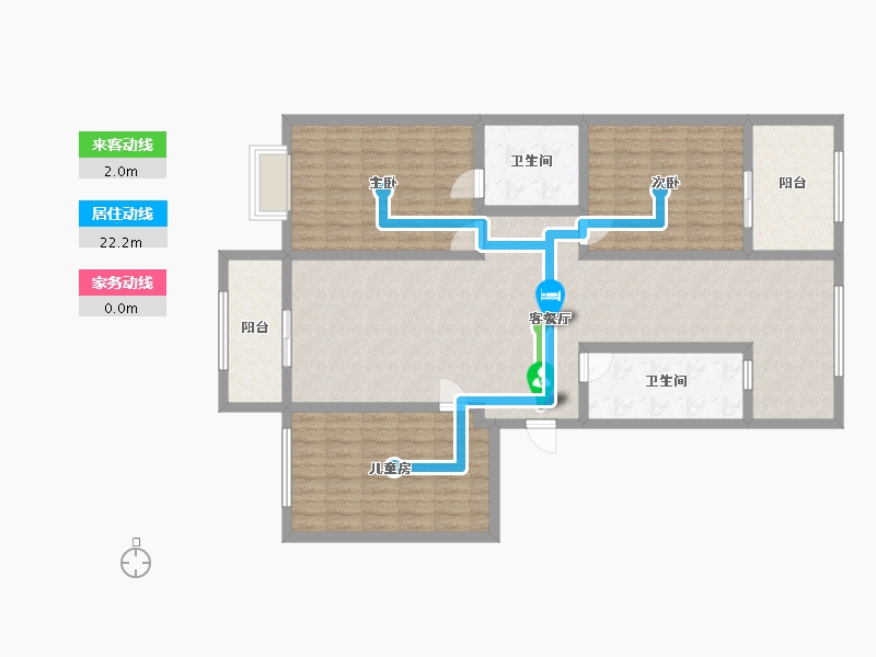 山西省-阳泉市-御康山庄3期-125.06-户型库-动静线