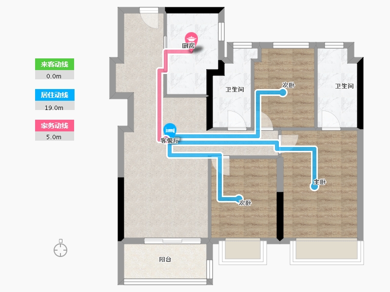 上海-上海市-中铁建万科朗拾花语-76.00-户型库-动静线