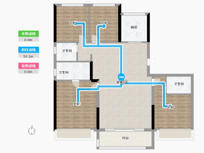 江苏省-徐州市-保利建发天瑞-114.40-户型库-动静线