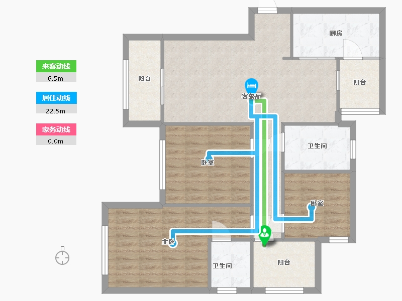 重庆-重庆市-荣盛滨江华府2期-85.00-户型库-动静线