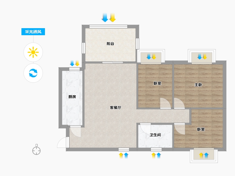 广东省-深圳市-金成时代家园-71.49-户型库-采光通风