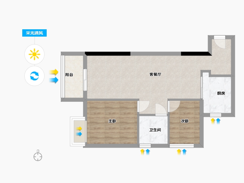 福建省-福州市-凯佳江南江南里-52.00-户型库-采光通风