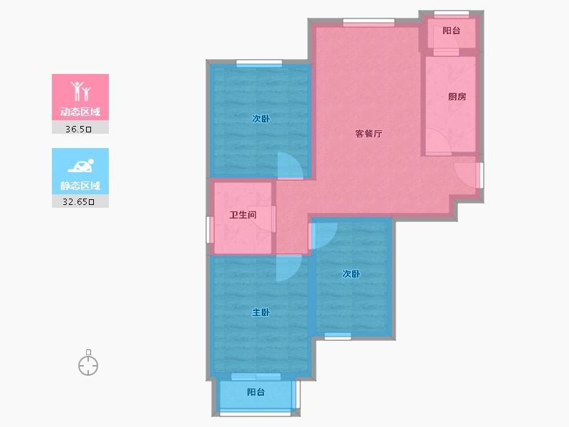 北京-北京市-首开国风美唐-二期-69.00-户型库-动静分区