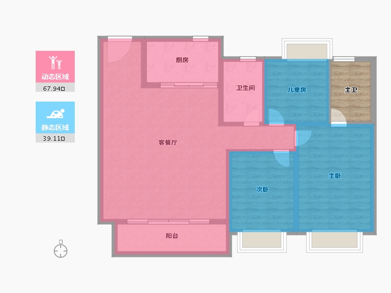 上海-上海市-金融湾·晶二期-102.40-户型库-动静分区