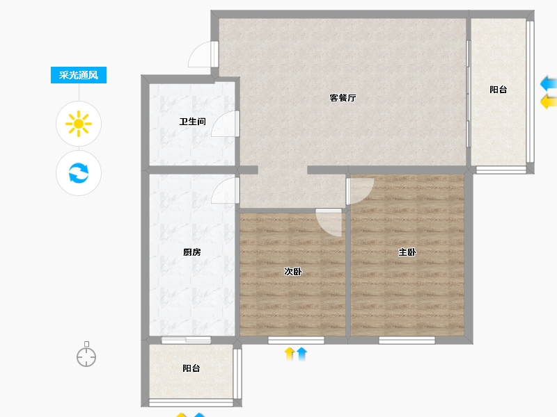 北京-北京市-天通西苑-二区-103.00-户型库-采光通风