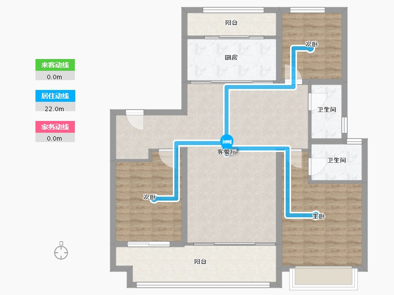 河北省-邯郸市-智慧城-105.00-户型库-动静线