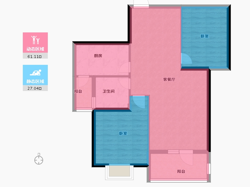 湖北省-武汉市-天创木兰云著-79.42-户型库-动静分区