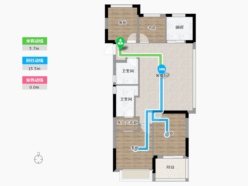 浙江省-杭州市-绿翠芳映轩-86.61-户型库-动静线