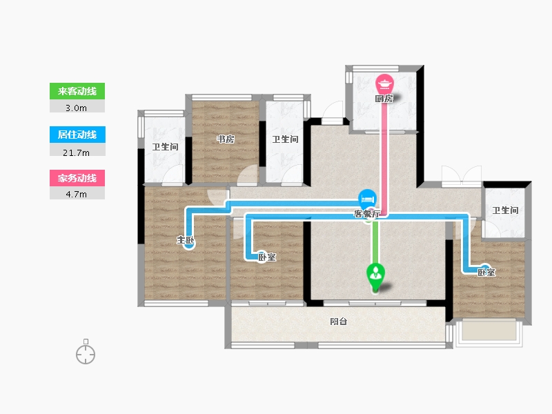 广西壮族自治区-南宁市-轨道云启-105.88-户型库-动静线