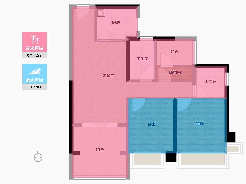 广东省-珠海市-横琴华发金融城·横琴玺-68.84-户型库-动静分区