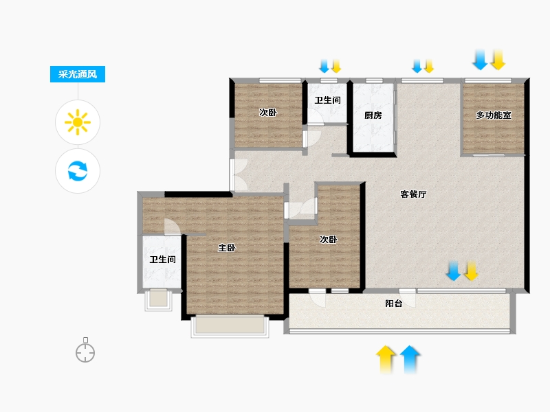 山东省-聊城市-财信·雲境-164.00-户型库-采光通风