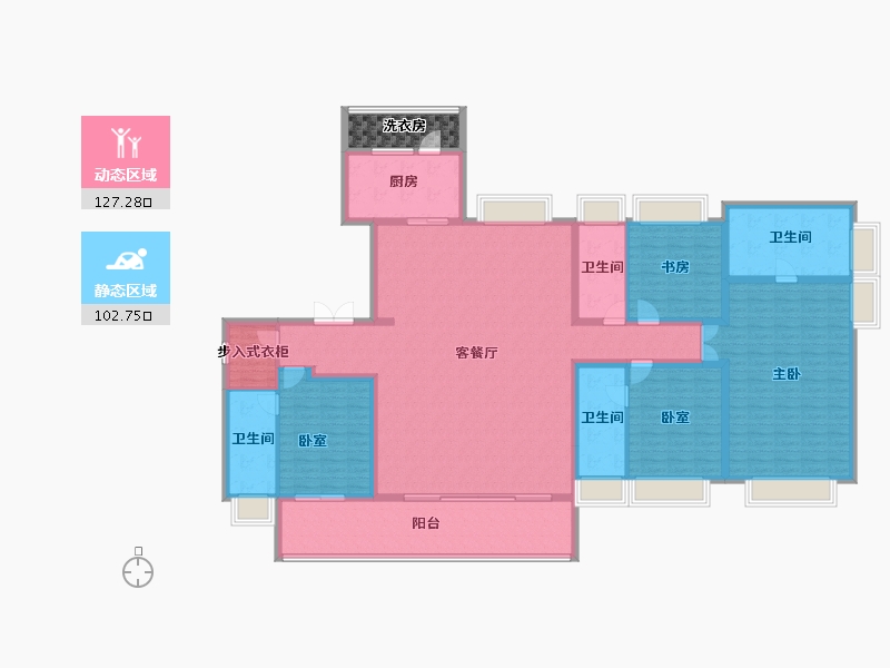 江苏省-南京市-颐和·天晟府-215.39-户型库-动静分区