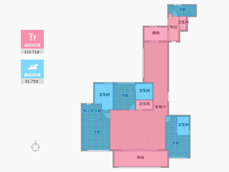 海南省-海口市-罗牛山·玖悦台-205.01-户型库-动静分区