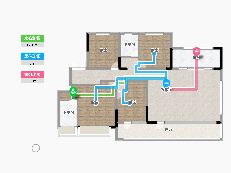 山东省-聊城市-财信·雲境-134.40-户型库-动静线