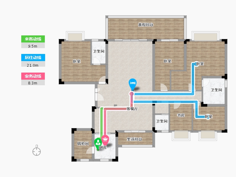 贵州省-遵义市-务川碧桂园-172.00-户型库-动静线