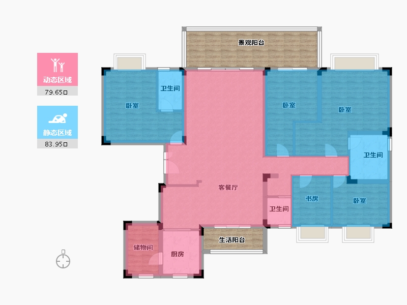 贵州省-遵义市-务川碧桂园-172.00-户型库-动静分区