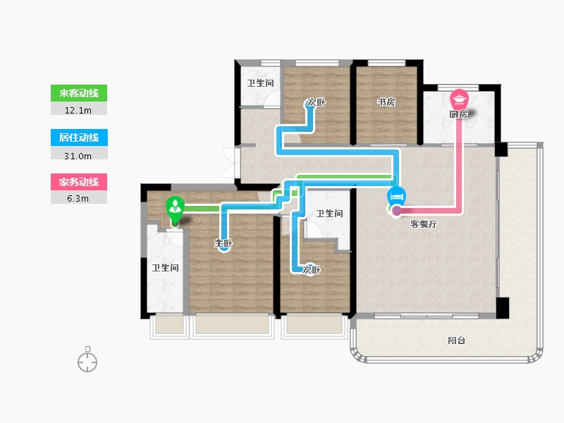 陕西省-西安市-鼎诚御峰里-138.56-户型库-动静线