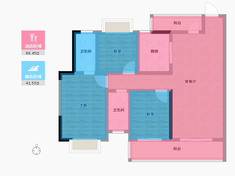 贵州省-六盘水市-华炬学府-95.34-户型库-动静分区