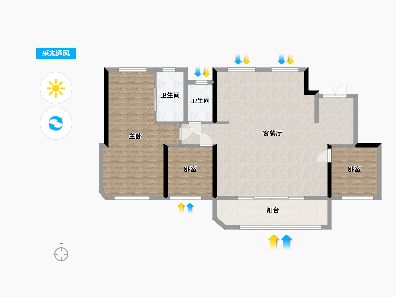 四川省-成都市-阅天府-120.87-户型库-采光通风