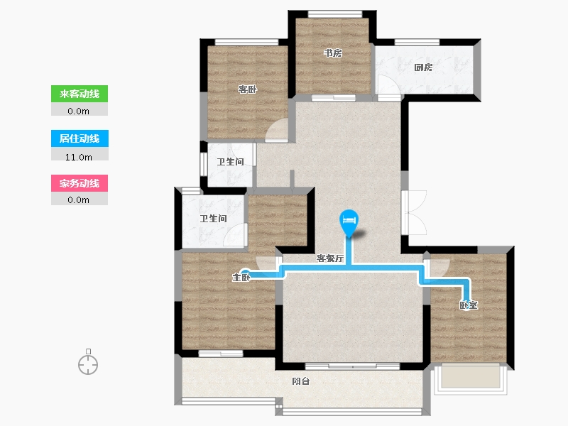 陕西省-西安市-泰发祥和悦雅境-101.55-户型库-动静线