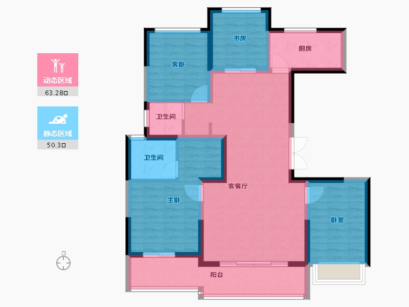 陕西省-西安市-泰发祥和悦雅境-101.55-户型库-动静分区