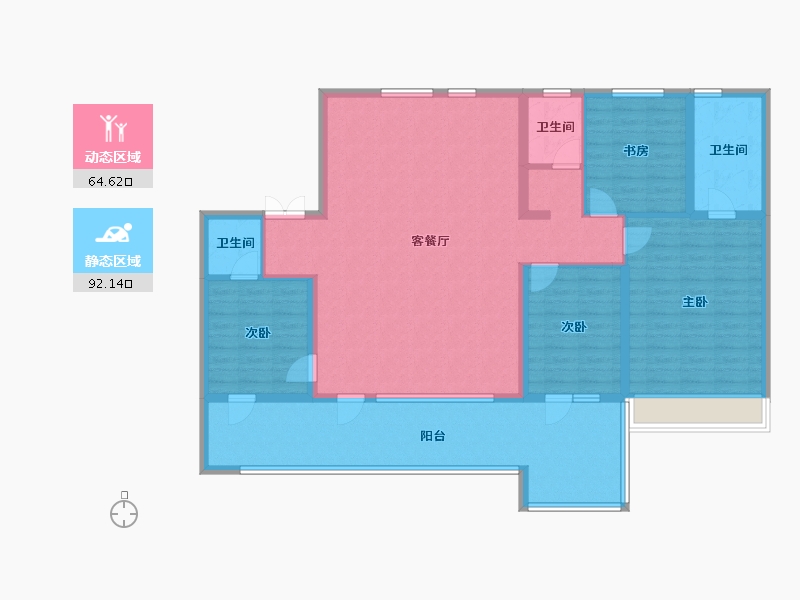 山东省-济南市-凤鸣润府-142.12-户型库-动静分区