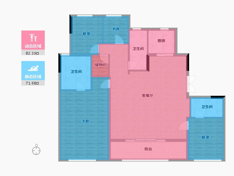 浙江省-杭州市-春曼雅庐-141.00-户型库-动静分区