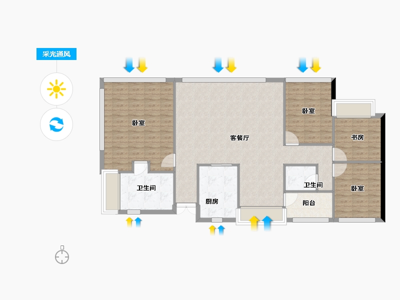 广东省-珠海市-横琴华发金融城·横琴玺-113.95-户型库-采光通风