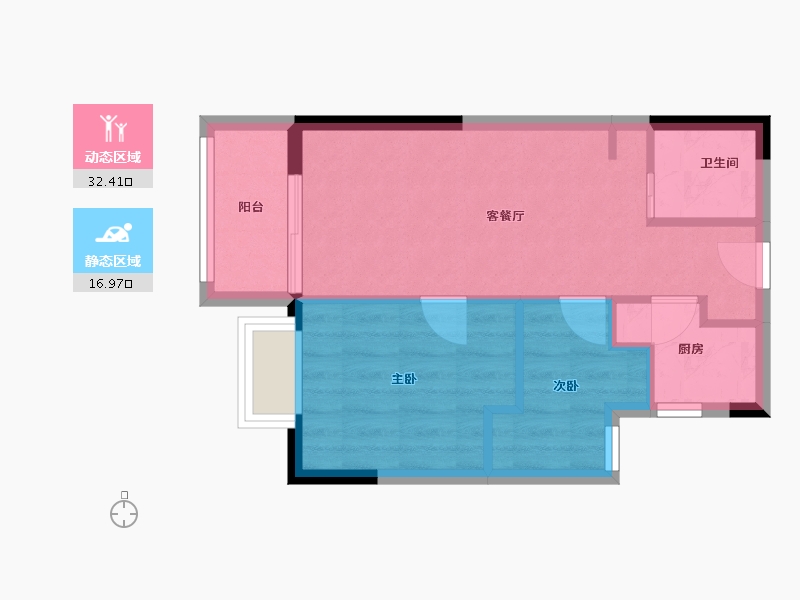 福建省-福州市-凯佳江南江南里-44.00-户型库-动静分区