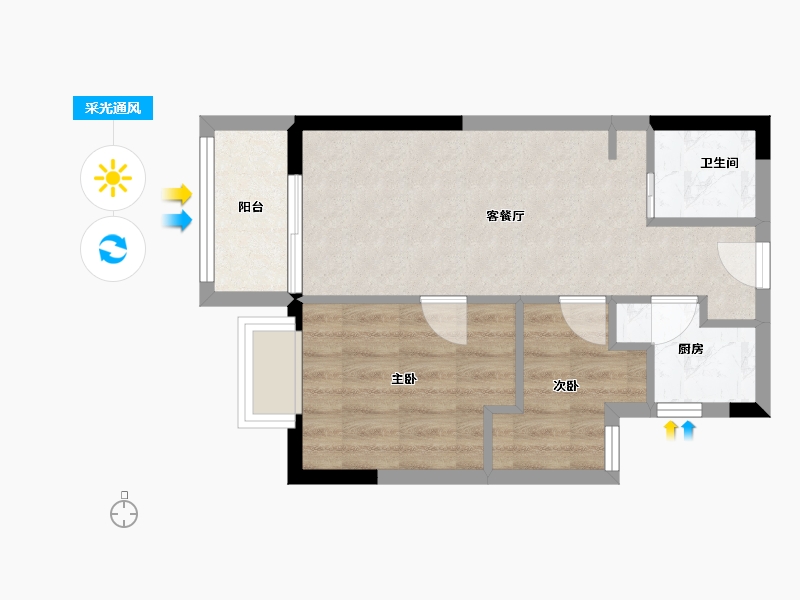 福建省-福州市-凯佳江南江南里-44.00-户型库-采光通风