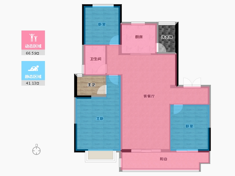 陕西省-榆林市-柏贤府-104.80-户型库-动静分区