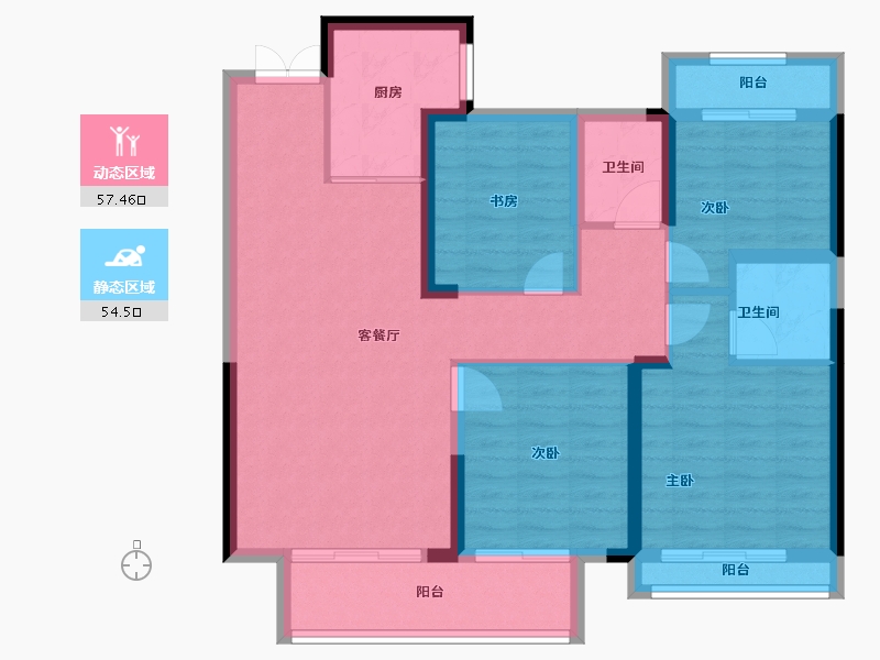 浙江省-温州市-水头·江南壹号院-100.01-户型库-动静分区