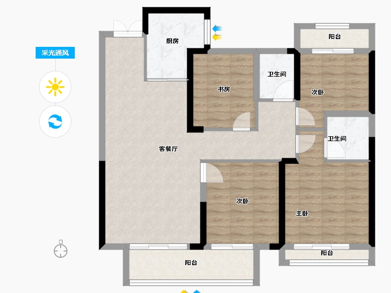 浙江省-温州市-水头·江南壹号院-100.01-户型库-采光通风