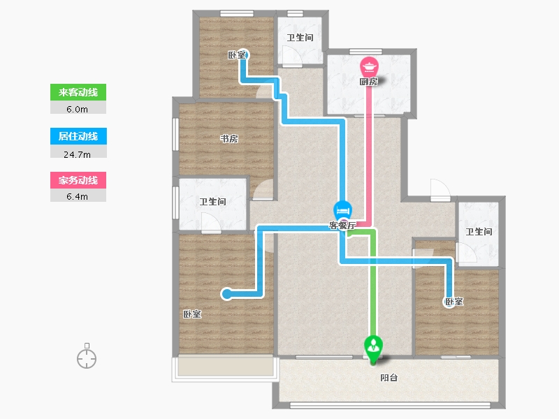 山东省-滨州市-富海观岳-141.95-户型库-动静线