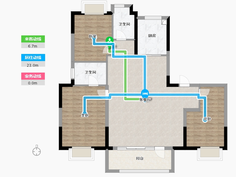 上海-上海市-中铁建万科朗拾花语-106.40-户型库-动静线