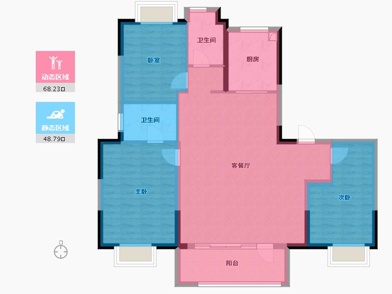 上海-上海市-中铁建万科朗拾花语-106.40-户型库-动静分区