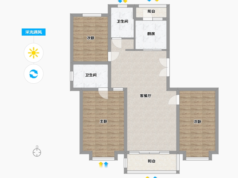 甘肃省-定西市-宏安尚品-102.98-户型库-采光通风