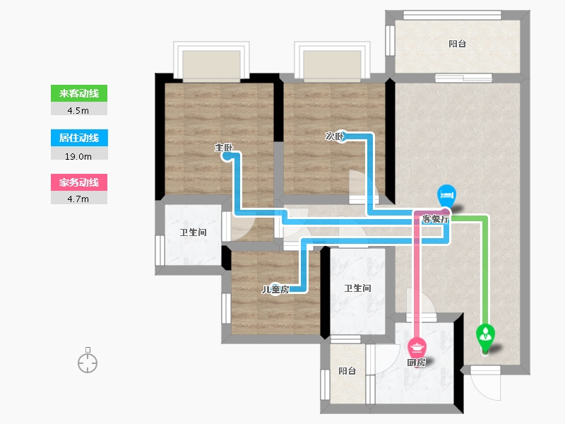 四川省-内江市-嘉宏·未来城-66.04-户型库-动静线