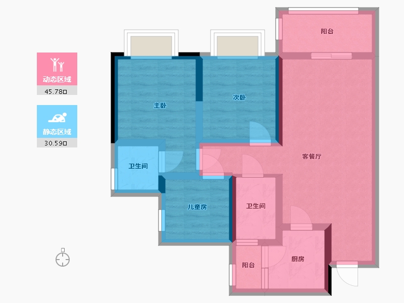 四川省-内江市-嘉宏·未来城-66.04-户型库-动静分区