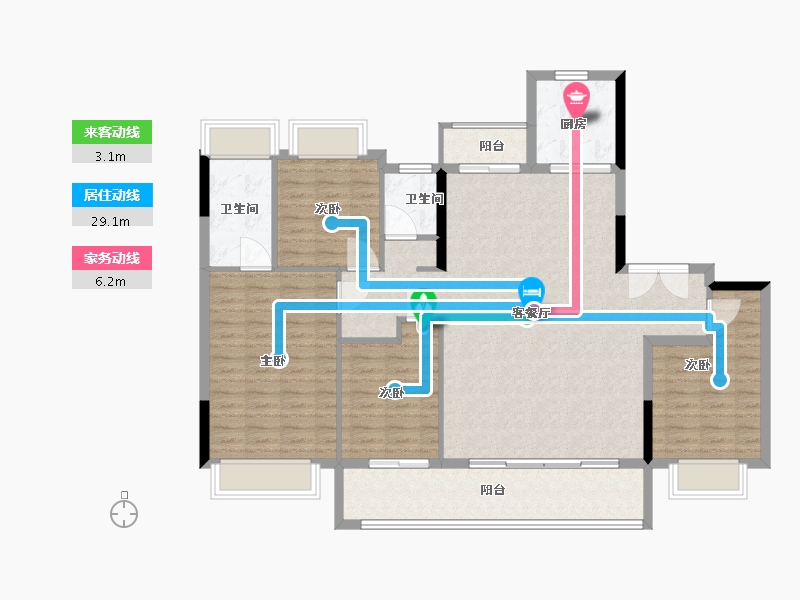 浙江省-杭州市-建发汇成养云-124.80-户型库-动静线