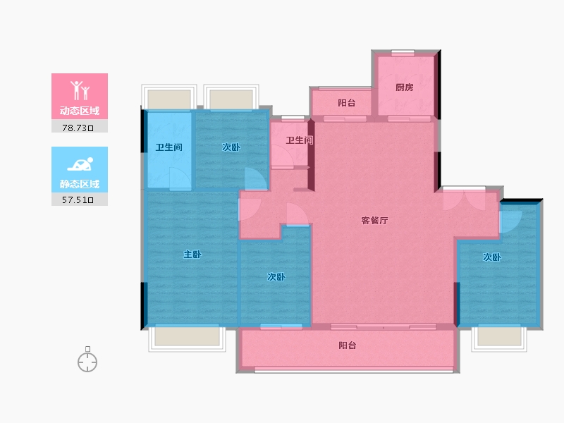 浙江省-杭州市-建发汇成养云-124.80-户型库-动静分区