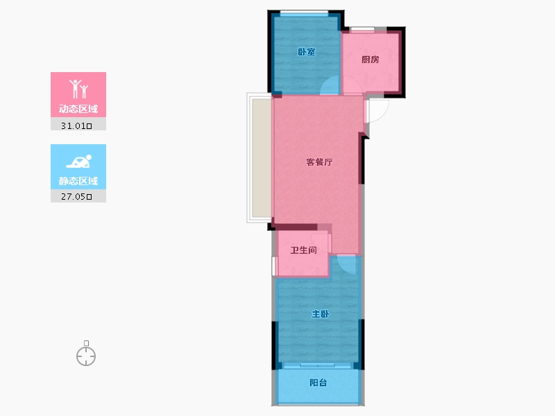 浙江省-杭州市-襄贤望府（共有产权）-52.00-户型库-动静分区