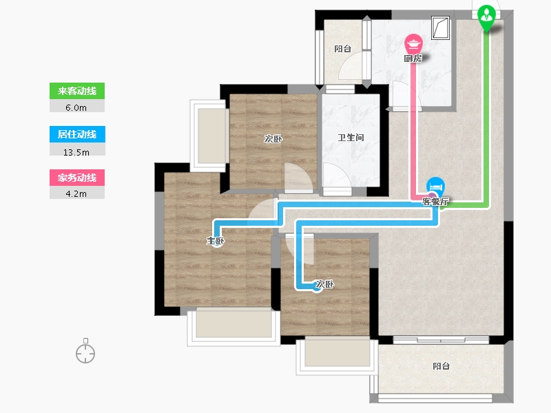 四川省-成都市-恒大滨河左岸二期-76.80-户型库-动静线