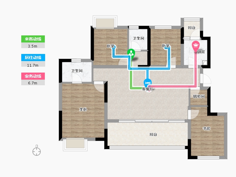 四川省-眉山市-川发芙蓉天府-101.66-户型库-动静线