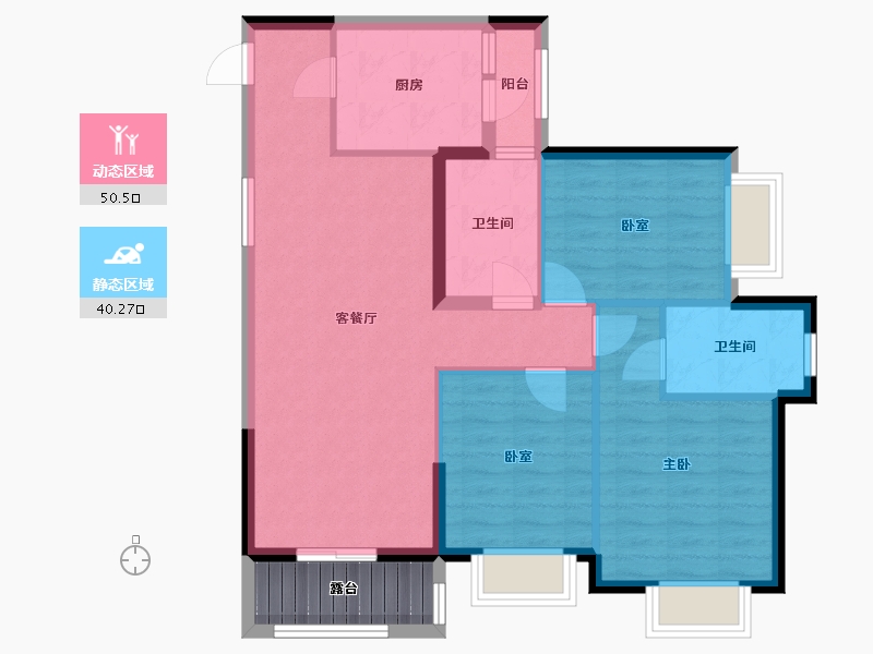 广东省-珠海市-澳门新街坊-86.00-户型库-动静分区