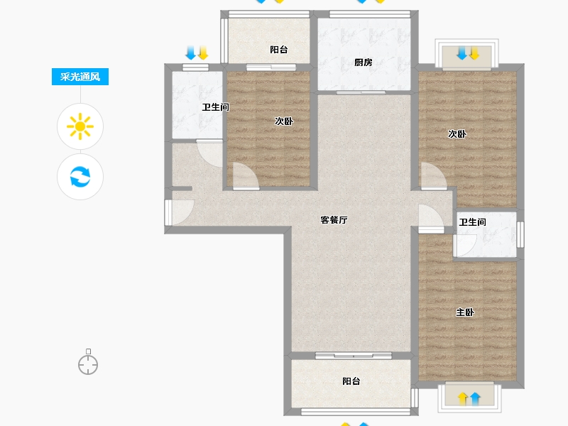 河南省-信阳市-新时代广场-112.00-户型库-采光通风