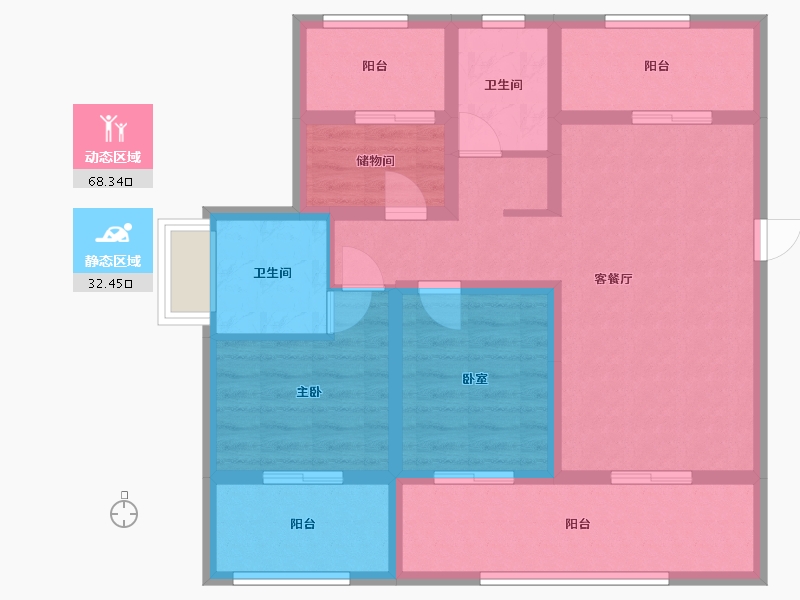 河南省-焦作市-远创郡望府-87.66-户型库-动静分区