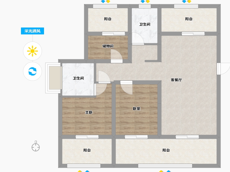 河南省-焦作市-远创郡望府-87.66-户型库-采光通风