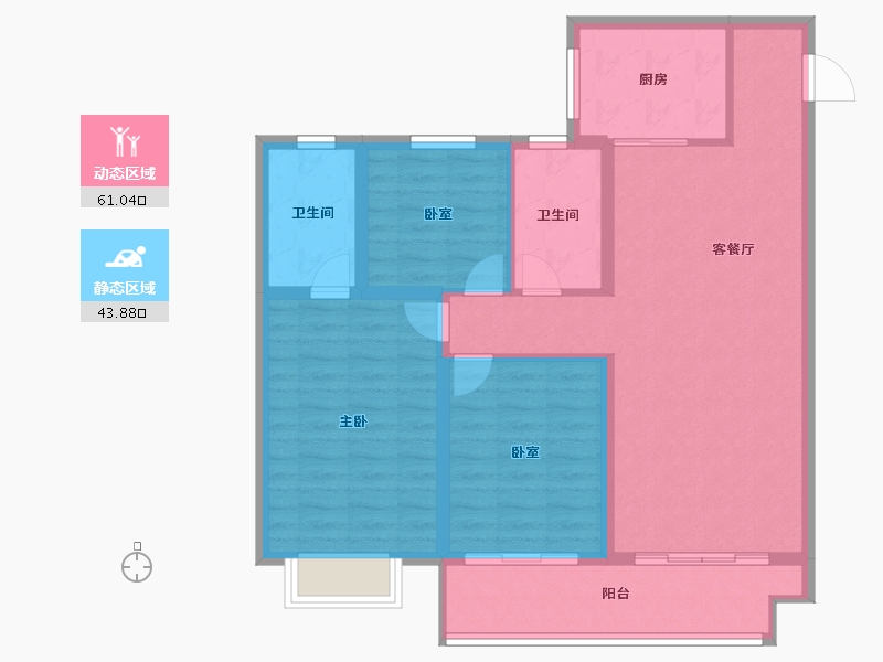 山西省-晋城市-铭基·和谐雅园-94.40-户型库-动静分区